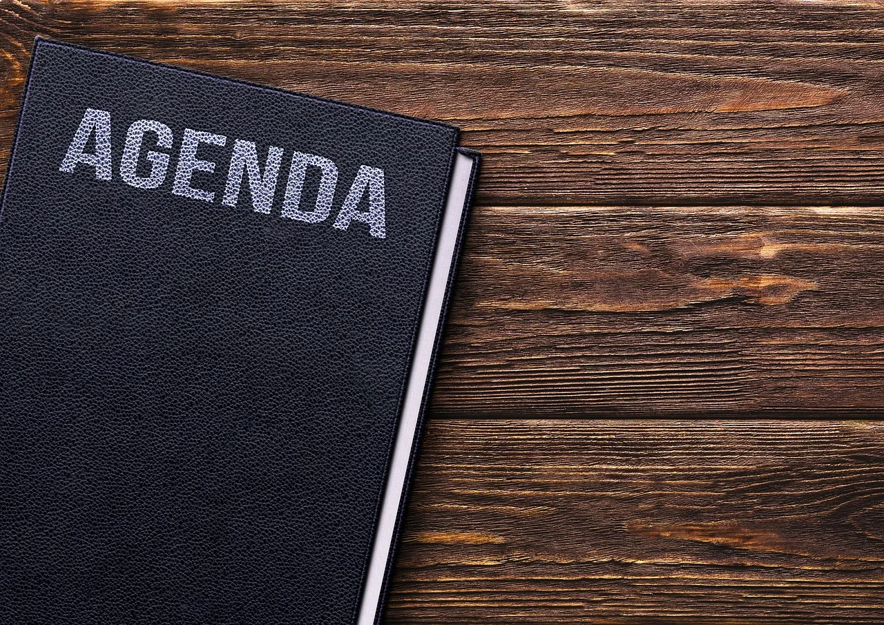 a book, agenda, table, notes, notebook, wooden table, book cover, paper, leather, black, brown, texture, school, front and back covers, to do, tasks, errands, conference, negotiations, embossing, engraving, educated, noble, closed, to study, symbolism, decorative, decoration, read, write, university, template, knowledge, training, books, agenda, agenda, agenda, agenda, agenda. Fixing meeting documents after the first three meetings